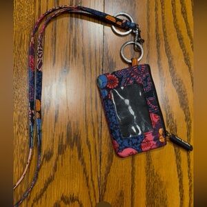 Vera Bradley Floral ID case & keychain with lanyard